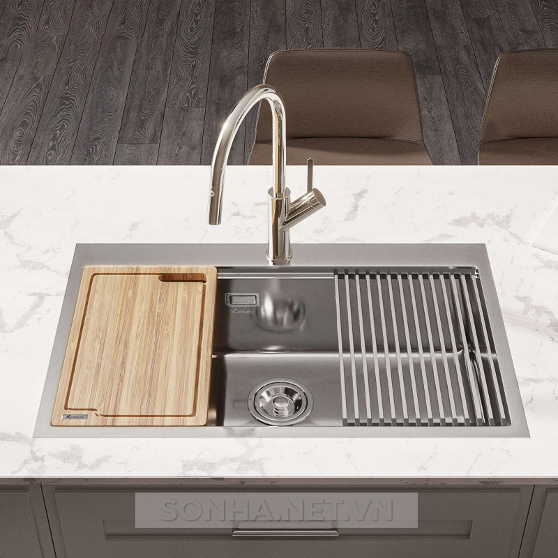 Chậu rửa bát 1 hố, hạ bậc Konox Workstation Topmount Sink KN8050TS