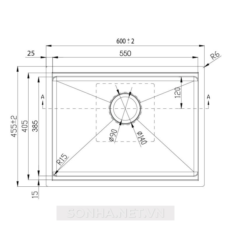 Chậu rửa bát 1 hố, hạ bậc KONOX Workstation Sink-Undermount Sink KN6046SU