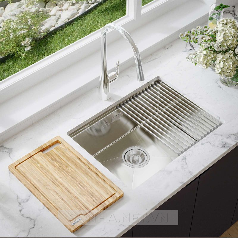 Chậu rửa bát 1 hố, hạ bậc KONOX Workstation Sink-Undermount Sink KN6046SU