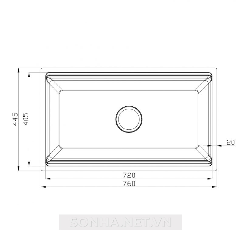 Chậu rửa bát 1 hố KONOX Workstation Sink-Undermount Sink KN7644SU
