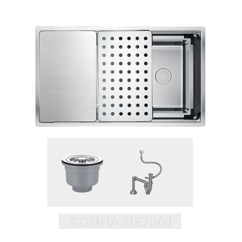 Chậu rửa bát 1 hố, hạ bậc KONOX Workstation Sink-Undermount Sink KN8644SU Dekor