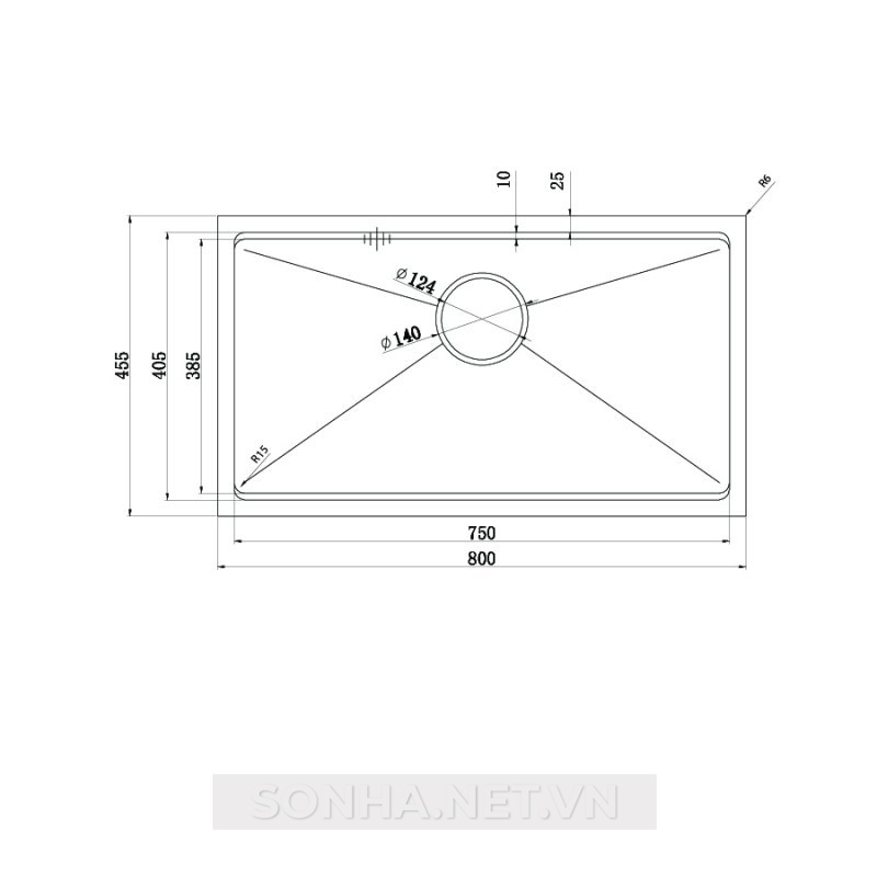 Chậu rửa bát 1 hố, hạ bậc KONOX Workstation Sink-Undermount Sink KN8046SU