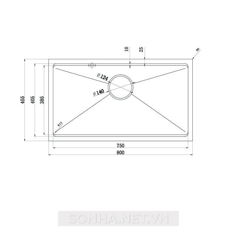 Chậu rửa bát 1 hố, hạ bậc KONOX Workstation Sink-Undermount Sink KN8046SU (Full phụ kiện)