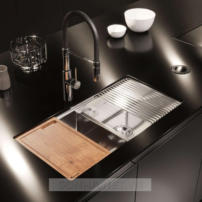 Chậu rửa bát 2 hố, hạ bậc KONOX Workstation Sink-Undermount Sink KN8745DUB