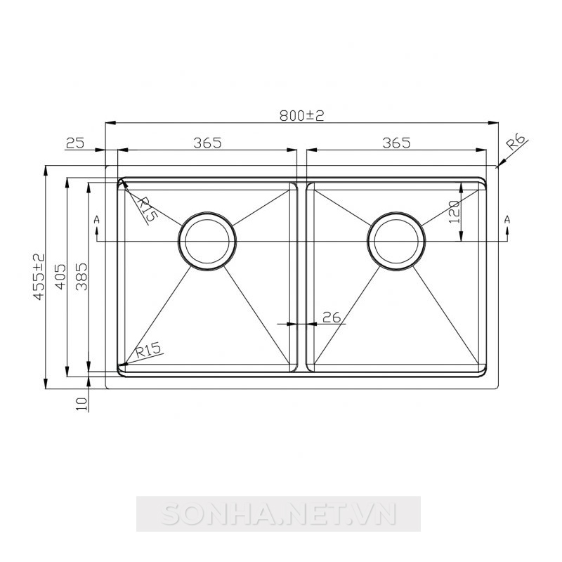 Chậu rửa bát 2 hố, hạ bậc KONOX Workstation Sink-Undermount Sink KN8046DUB