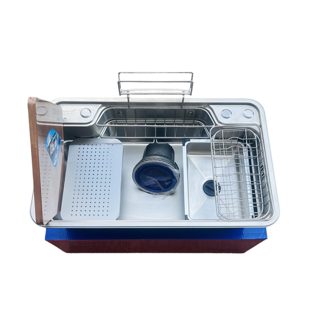 Chậu rửa bát inox 304 vân sần KAGOL K7848N-304 một hố (780x480x240)