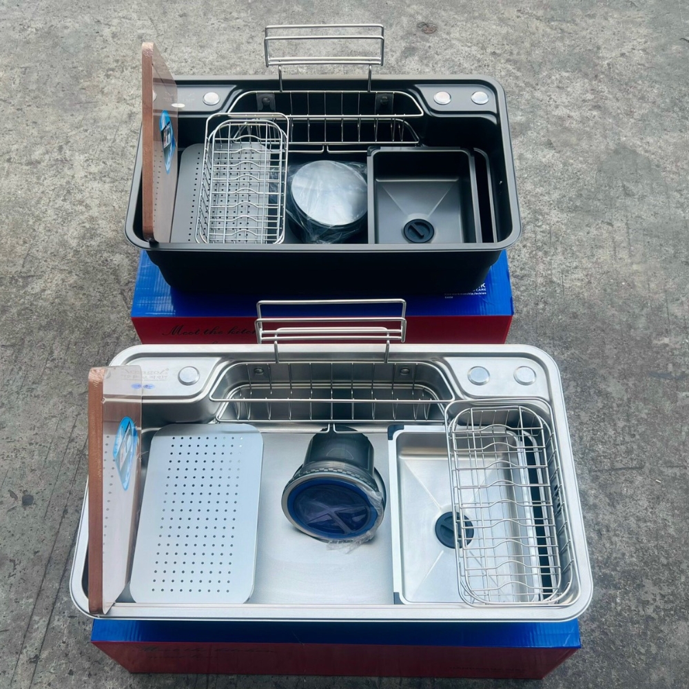 Chậu rửa bát inox 304 vân sần KAGOL K7848N-304 một hố (780x480x240)