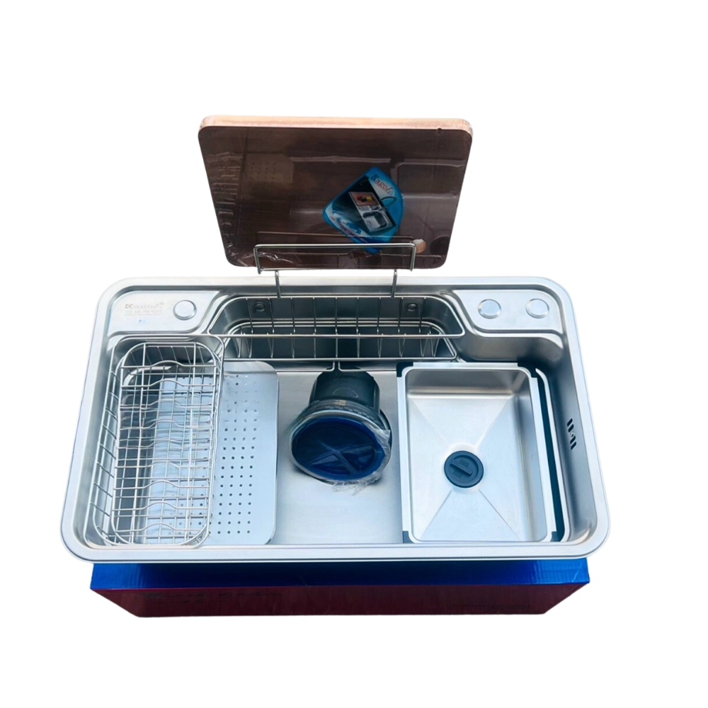 Chậu rửa bát inox 304 vân sần KAGOL K7848N-304 một hố (780x480x240)
