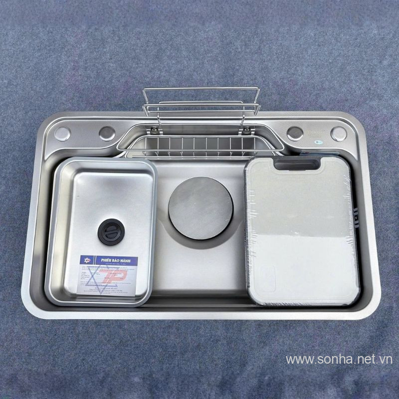 Chậu rửa bát inox 304 vân sần KAGOL K7848N-304 một hố (780x480x240)