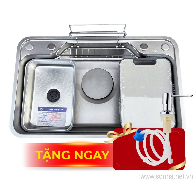 Chậu rửa bát inox 304 vân sần KAGOL K7848N-304 một hố (780x480x240)