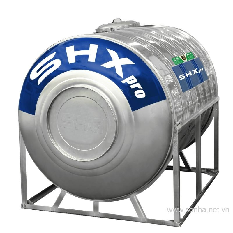 Bồn nước Inox Sơn Hà Xanh SHX 1500L Ngang (Φ1140)