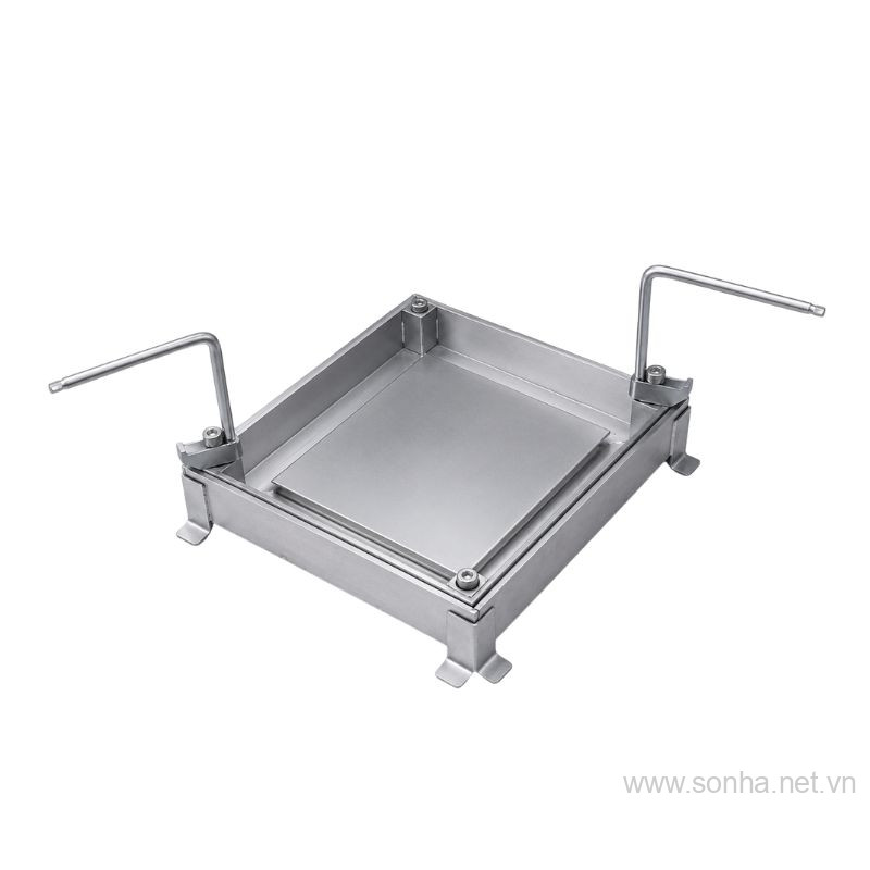 Nắp chờ hút bể phốt âm sàn ngăn mùi inox 304, kích thước 25x25