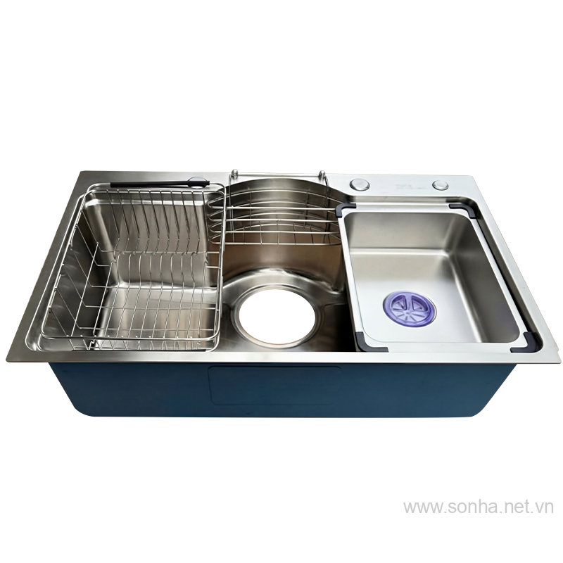 Chậu rửa bát 1 hố Cielo C1203 inox 304 bán nguyệt (750x460x230 mm)