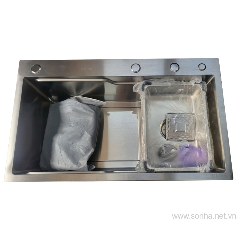Chậu rửa bát 1 hố Cielo C1204 inox 304 bán nguyệt (780x460x230 mm)