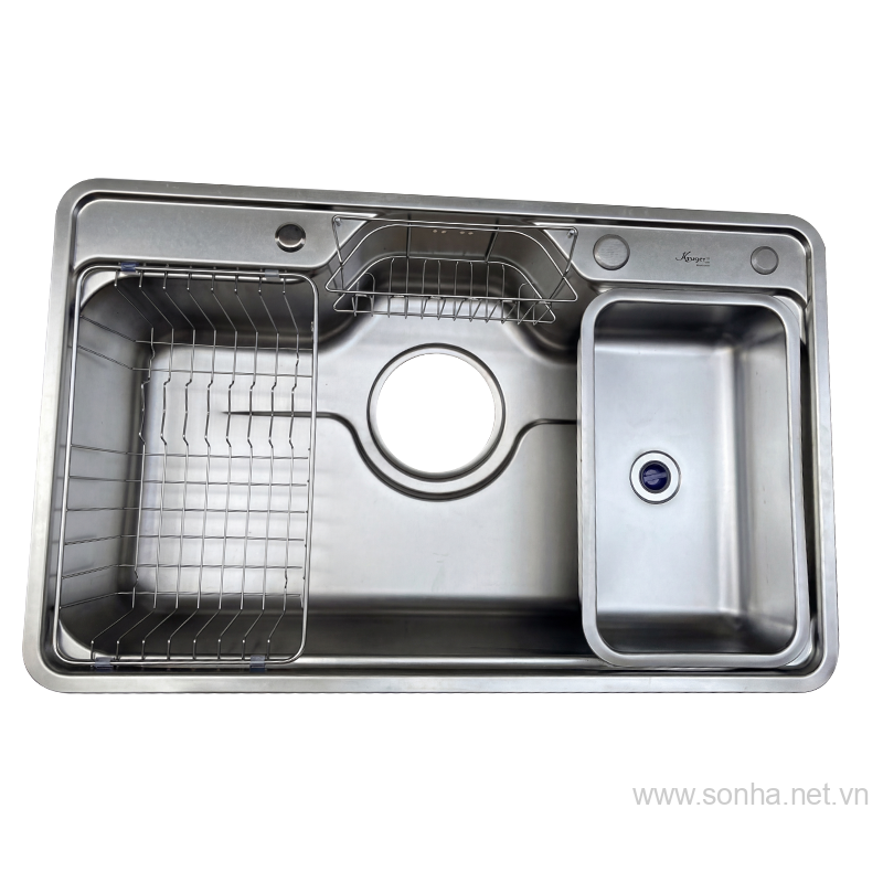 Chậu rửa bát 1 hố Bancoot BC684 inox 304 bán nguyệt (800x500x230 mm)