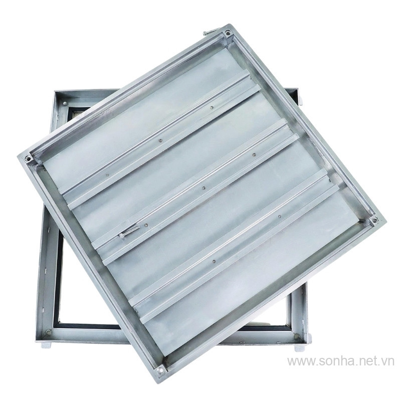 Nắp bể ngầm inox 304 âm sàn 1 viền K50T3, chịu tải nhỏ hơn 2,4 tấn