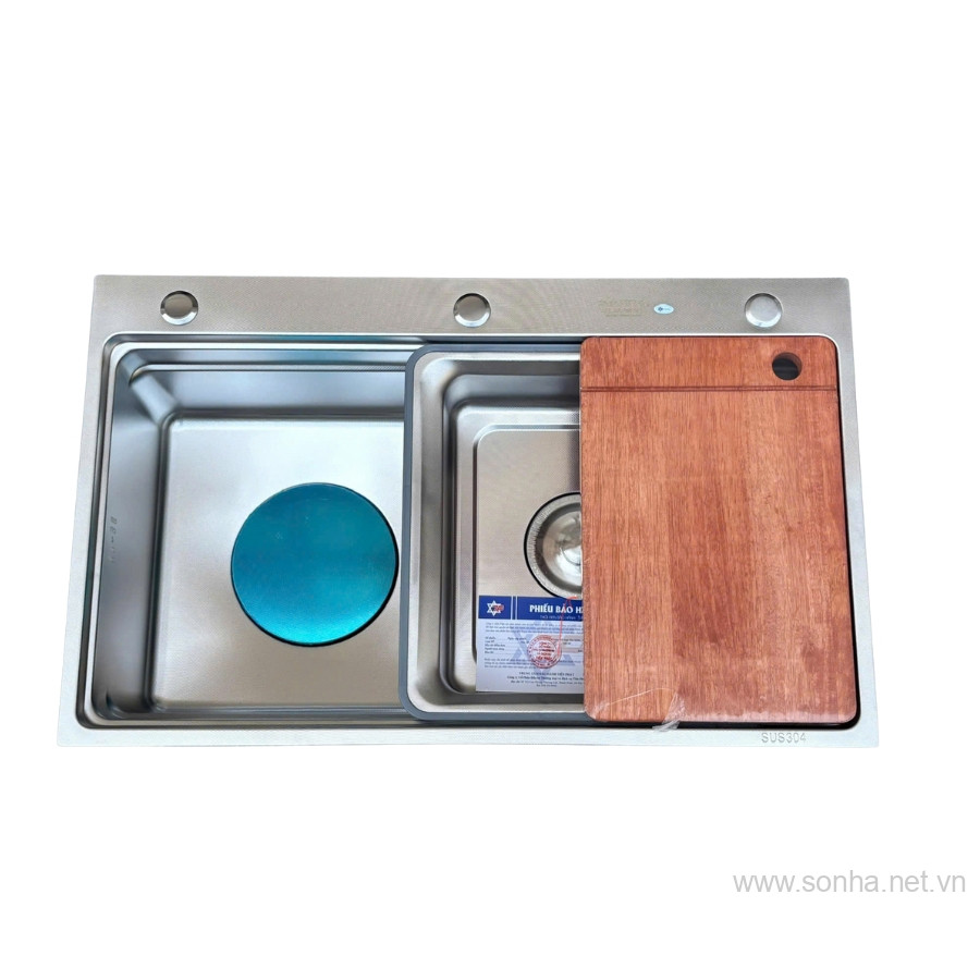 Chậu rửa bát inox Kagol K7848 vuông một hố (KT:78x48x24cm) 