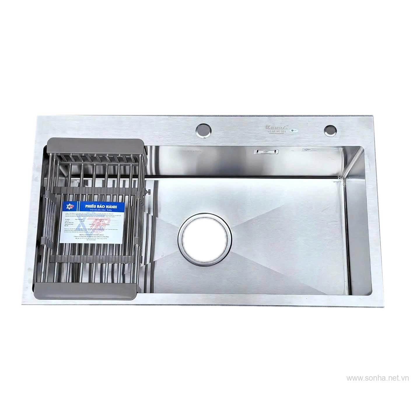 Chậu rửa bát inox Kagol K8045-304 một hố (KT:80x45x23cm)