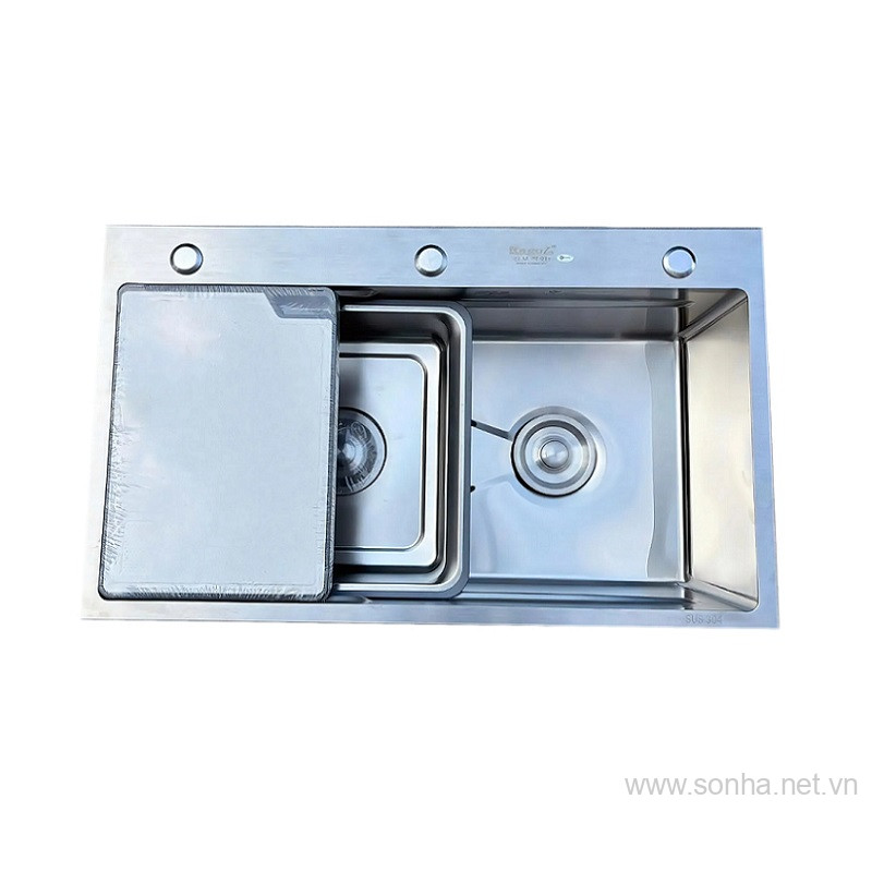 Chậu rửa bát inox Kagol K7846-304 một hố (KT:78x46x23cm)