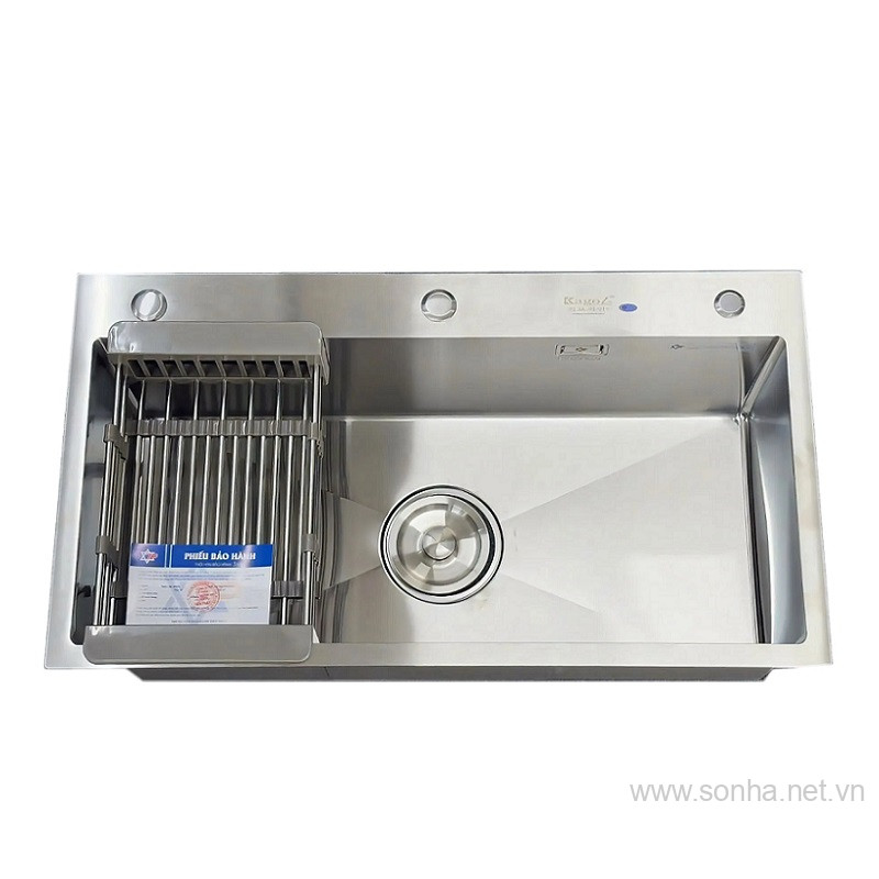 Chậu rửa bát inox Kagol K7843-201 inox 201 một hố  (KT:78x43x23cm)