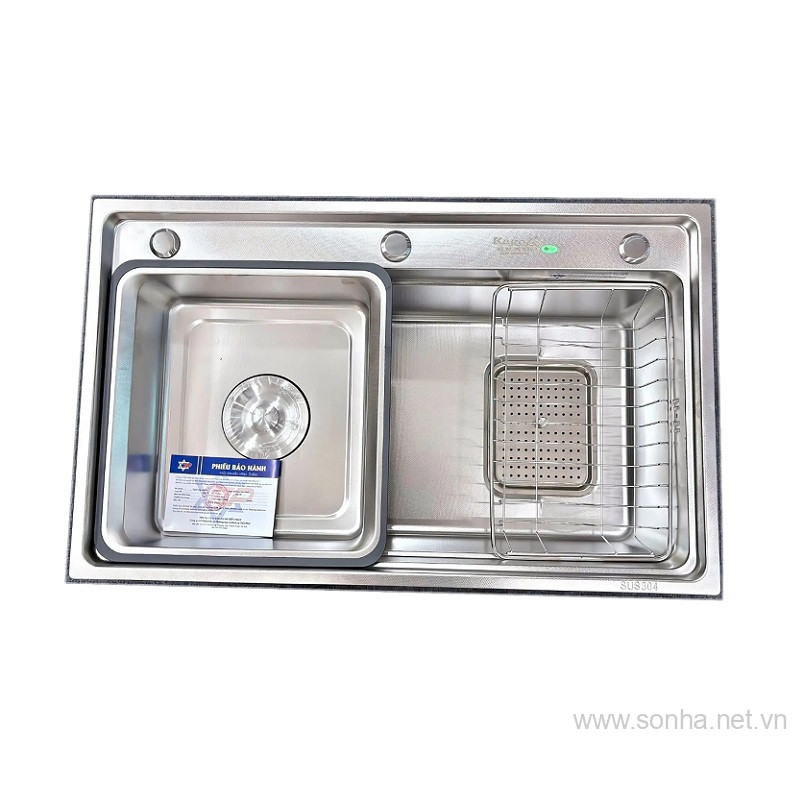 Chậu rửa bát inox Kagol K7546BT-304 một hố (KT:75x46x23cm)