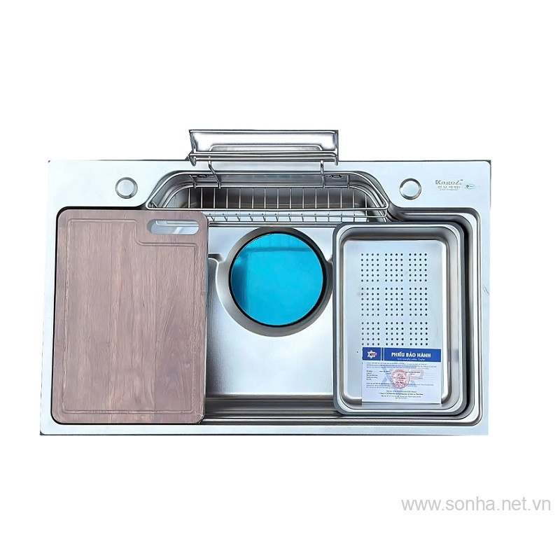 Chậu rửa bát inox Kagol K7848 bán nguyệt một hố (KT:78x48x24cm)