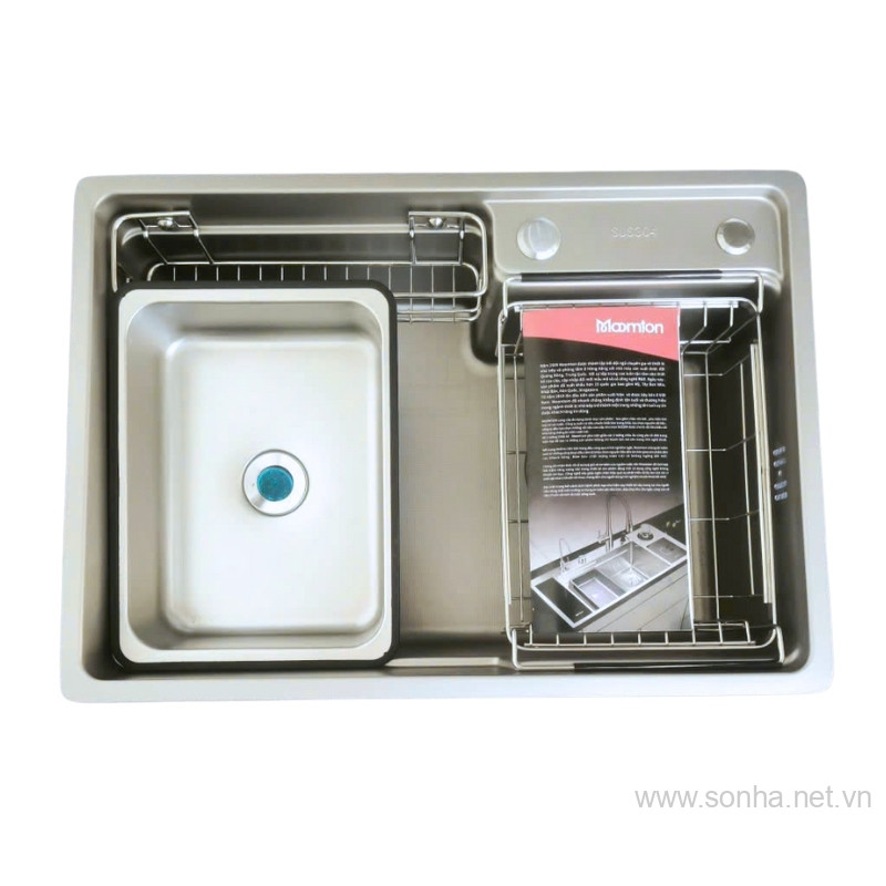 Chậu rửa bát một hố inox 304 Moomton M6244 (KT: 620x440x220 cm)