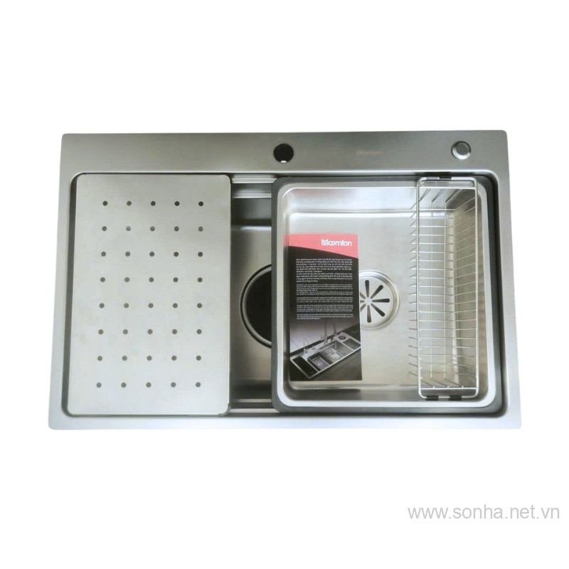 Chậu rửa bát một hố inox 304 Moomton M7650 (KT: 760x500x220 mm)