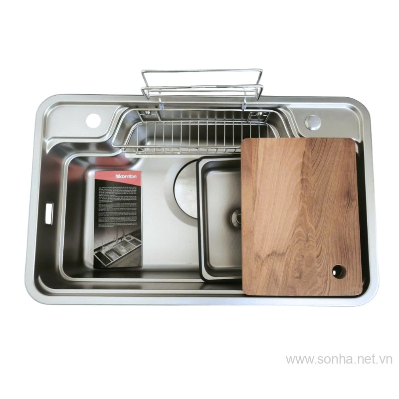 Chậu rửa bát  một hố inox 304 Moomton M7848 (KT: 780x480x220 mm)
