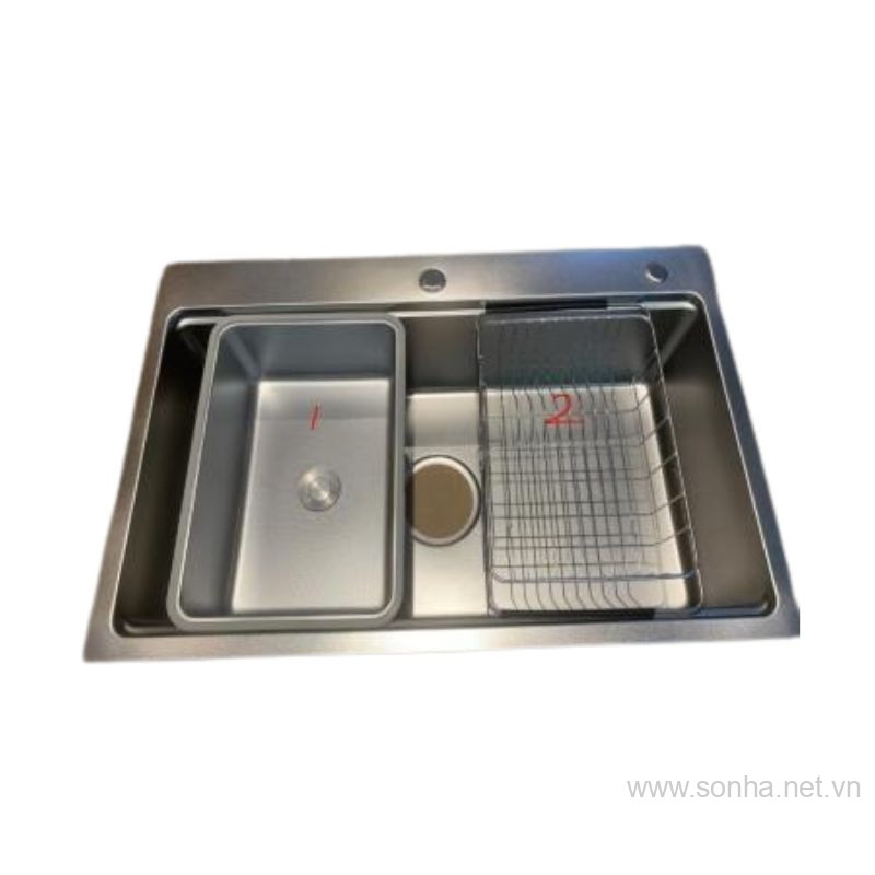 Chậu rửa bát một hố inox 304 Moomton M7648 (KT: 760x480x220 mm)