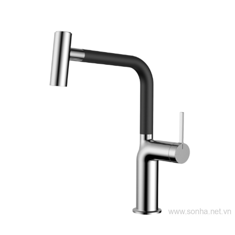 Vòi rửa bát nóng lạnh inox Moonton MT626-2C màu mạ crom