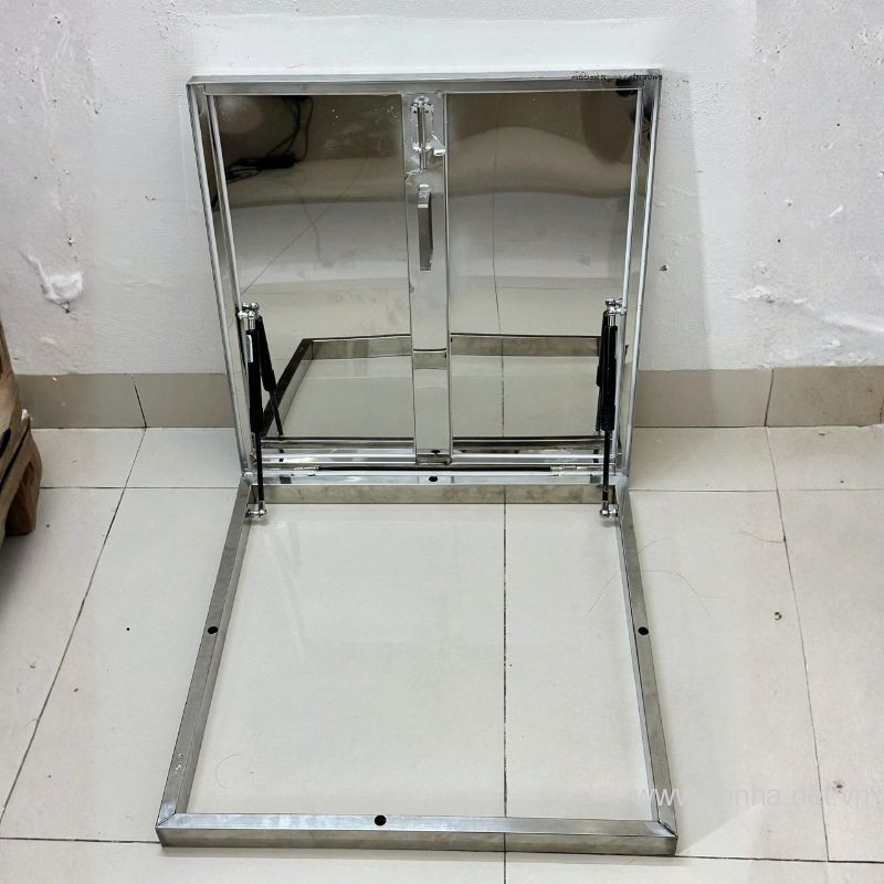 Nắp thăm mái inox 304 piston trợ lực TM700 (Kích thước 700x700)