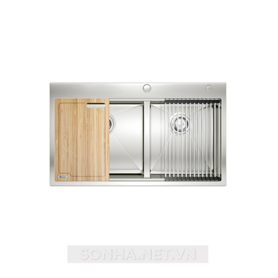  Chậu rửa bát 2 hố, hạ bậc Konox Workstation Topmount Sink KN8250TD