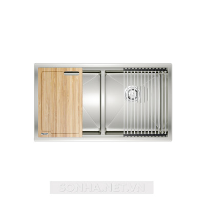  Chậu rửa bát 2 hố, hạ bậc KONOX Workstation Sink-Undermount Sink KN8046DUB