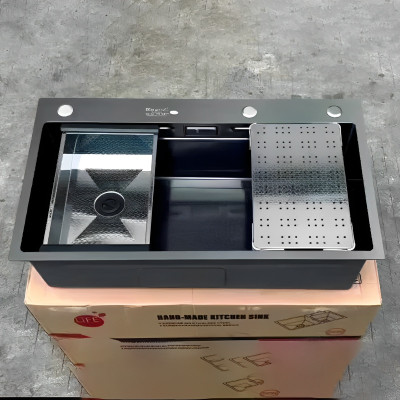  Chậu rửa bát chén inox nano KAGOL  KND8046 - 304 một hố inox 304 (kt:800x460x220)