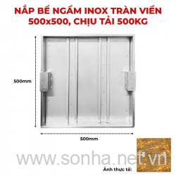  Nắp bể ngầm inox 500x500, chịu tải 500 Kg