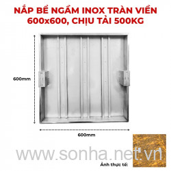 Nắp bể ngầm inox 600x600, chịu tải 500 Kg