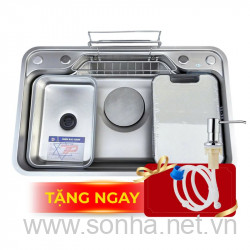  Chậu rửa bát inox 304 vân sần KAGOL K7848N-304 một hố (780x480x240)