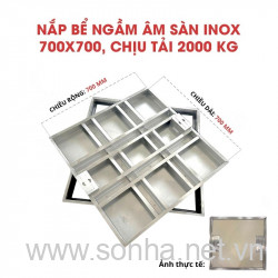  Nắp bể ngầm inox 700x700, chịu tải 2 tấn