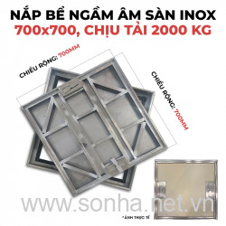  Nắp bể ngầm inox 700x700, chịu tải 2 tấn