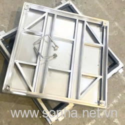  Nắp bể ngầm inox 400x400, chịu tải 3 tấn
