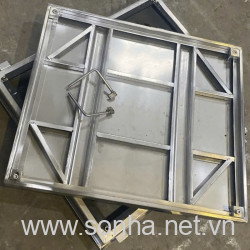 Nắp bể ngầm inox 1200x600, chịu tải 3 tấn