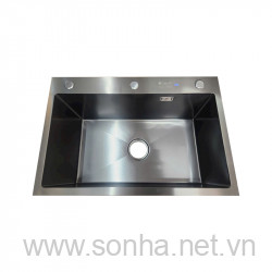  Chậu rửa bát KAGOL KND8050 một hố nano đen (kt: 80x50 cm)
