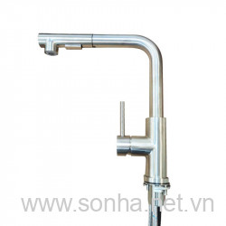  Vòi rửa bát nóng lạnh Kagol K67 inox dây rút cần vuông