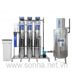  Hệ thống lọc nước giếng khoan inox 304 3 cột xử lý canxi làm mềm nước tự động hoàn nguyên SKGK313MI