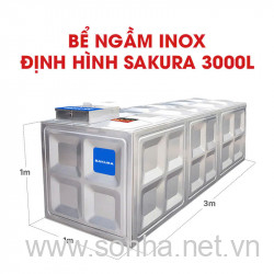  Bể ngầm inox định hình Sakura SK.BID3000L