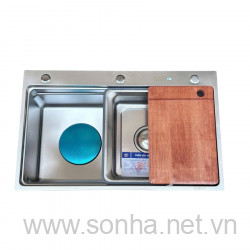  Chậu rửa bát inox Kagol K7848 vuông một hố (KT:78x48x24cm) 