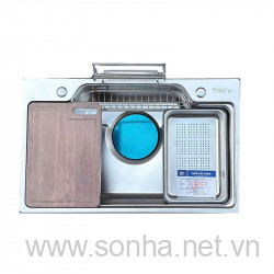  Chậu rửa bát inox Kagol K7848 bán nguyệt một hố (KT:78x48x24cm)