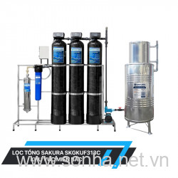  Hệ thống lọc nước giếng khoan 3 cột áp lực tự động sục rửa có màng siêu lọc UF Sakura SKGKUF313C