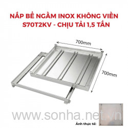  Nắp bể ngầm inox 304 âm sàn không viền Sakura S70T2KV, chịu tải 1,5 tấn